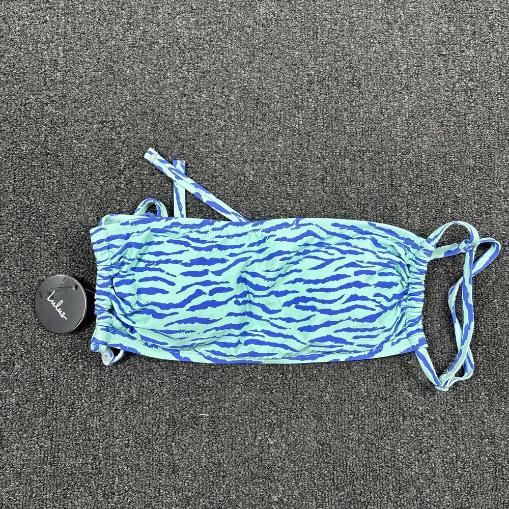 NEW Lulu's Seaside to Shore Turquoise Blue Bikini Top Tube Size Medium